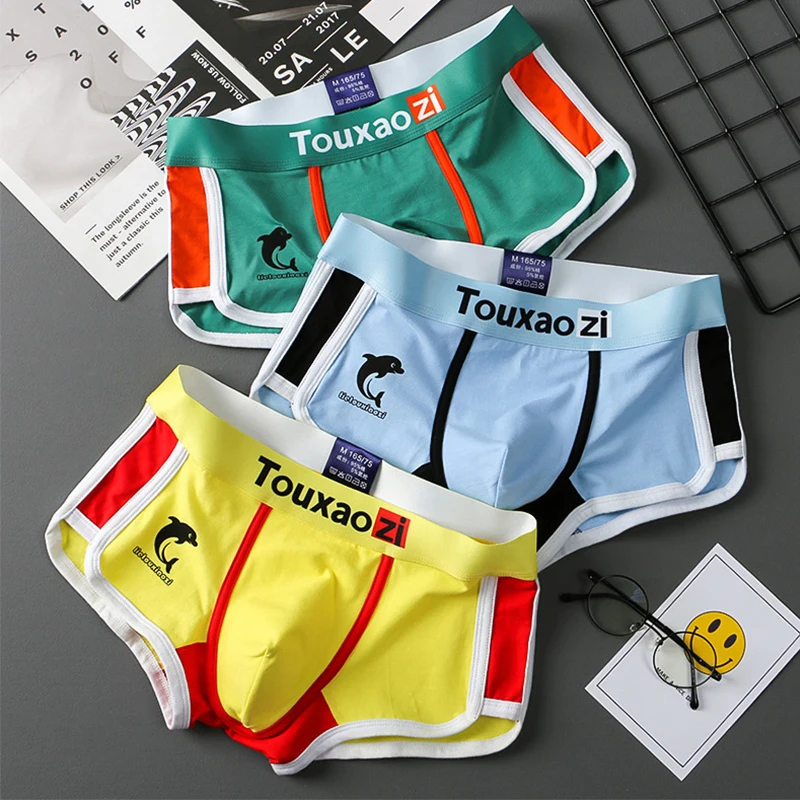 Men Panties Cotton Underwear Boxers Cueca Mens Fashion Printed Breathable Boxer Shorts Trendy Youth Personality Underpants Homme