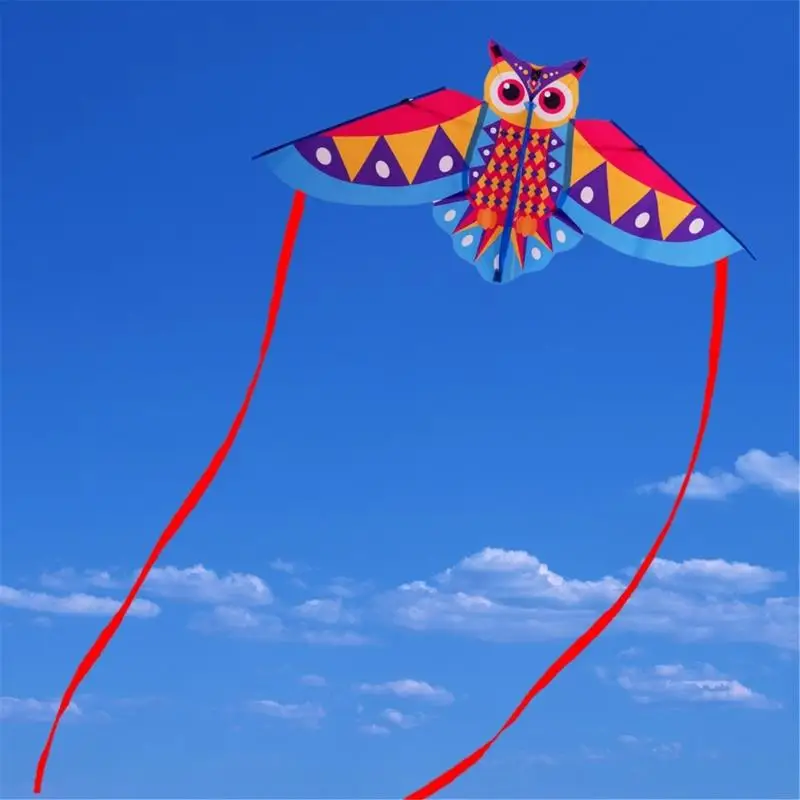  Kids Flying Owl Kites With Vibrant Bright Color Setup Outdoor Activity Gift