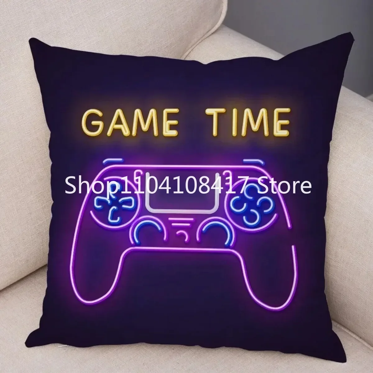 Gamers Home Gaming Hotel Decorative Pillowcase Video Game Party Cushion Cover Color Keyboard Pillowcase 45x45cm 18x18Inch