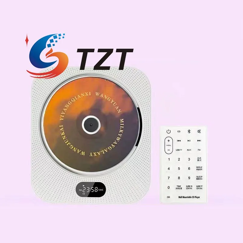 

TZT White CD Player Bluetooth CD Player Supporting FM Radio/USB Drive/TF Card Modes with Remote Control/with Audio Cable