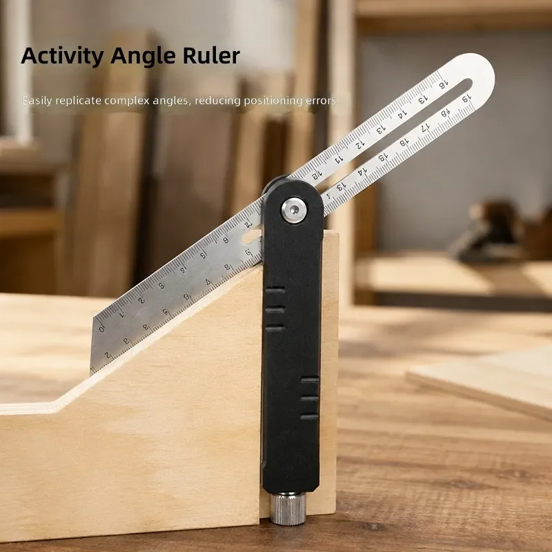 Woodworking Movable Angle Ruler Adjustable Dovetail Scribing Tool Metric Inch Measurement Line Drawing Gauge for Carpenter