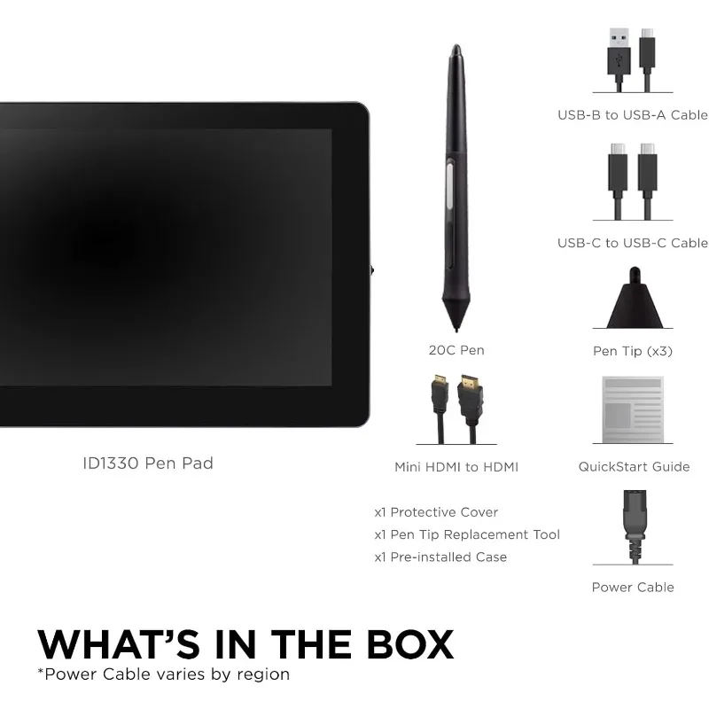 Tablet de exibição AcePen de desenho gráfico FHD 1080p de 13 polegadas com caneta stylus para design de escrita digital