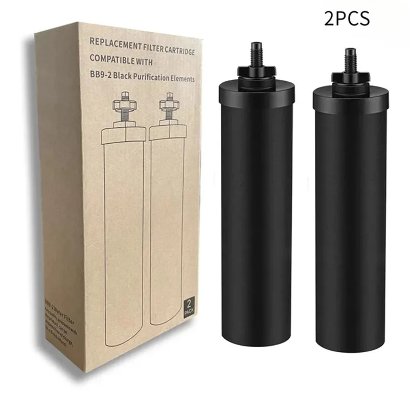 Replacement 2 Pieces BB9-2 Activited Carbon Water Filter Compatible with Black Berkey Gravity Water Filtering System