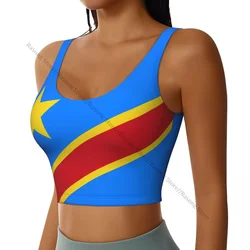 Sports Bra Women Running Yoga Clothes Vest Democratic Republic Of The Congo Flag Gathering Fitness Vest