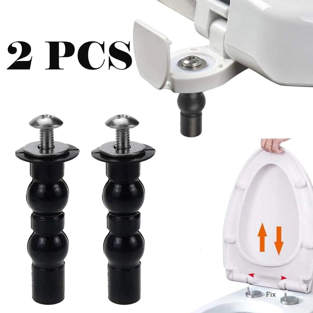 2Pcs Toilet Seat Rubber Bungs Screws Hinges Expanding Rubber Top Nuts Fixings WC Blind Hole For Toilet Seat Repairing Tool