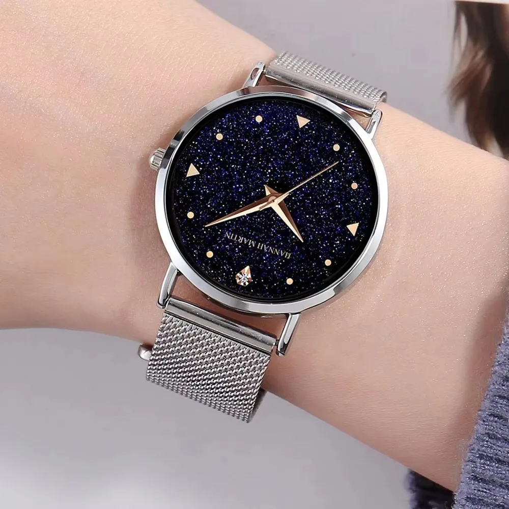 UTHAI BK15 Movimento importato dal Giappone Orologio al quarzo semplice impermeabile Cielo stellato Lampeggiante con diamanti Orologi da donna di tendenza