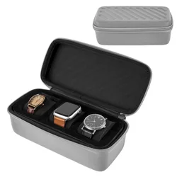 3 Slots Watch Travel Case for Men and Women Portable Watch Storage Box Holder Organizer Display Case with foam pillow,Watch Roll