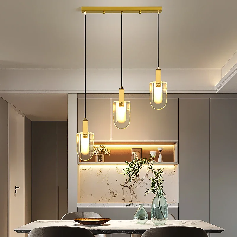 TechHPModern Luxury Chandelier Brass Crystal Pendant Lamp Creative Designer Grass Background