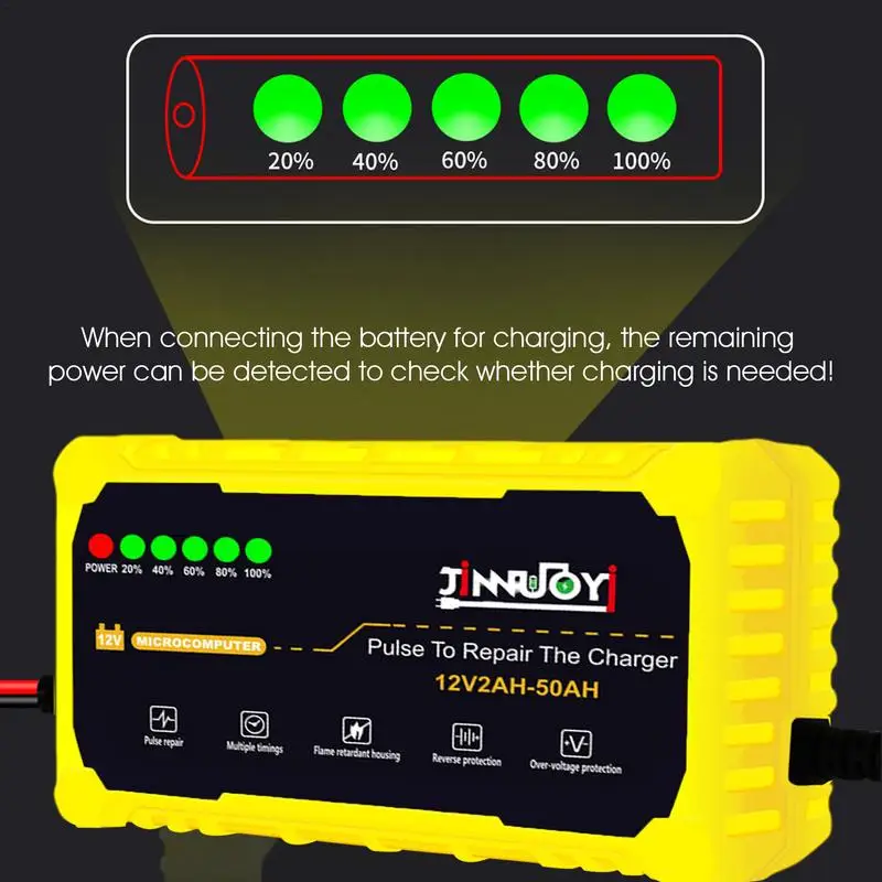 Multifunctional 12 Volt Battery Charger Motorcycle Battery Charger 12V Trickle Charger Battery Maintainer Batterys Tenders