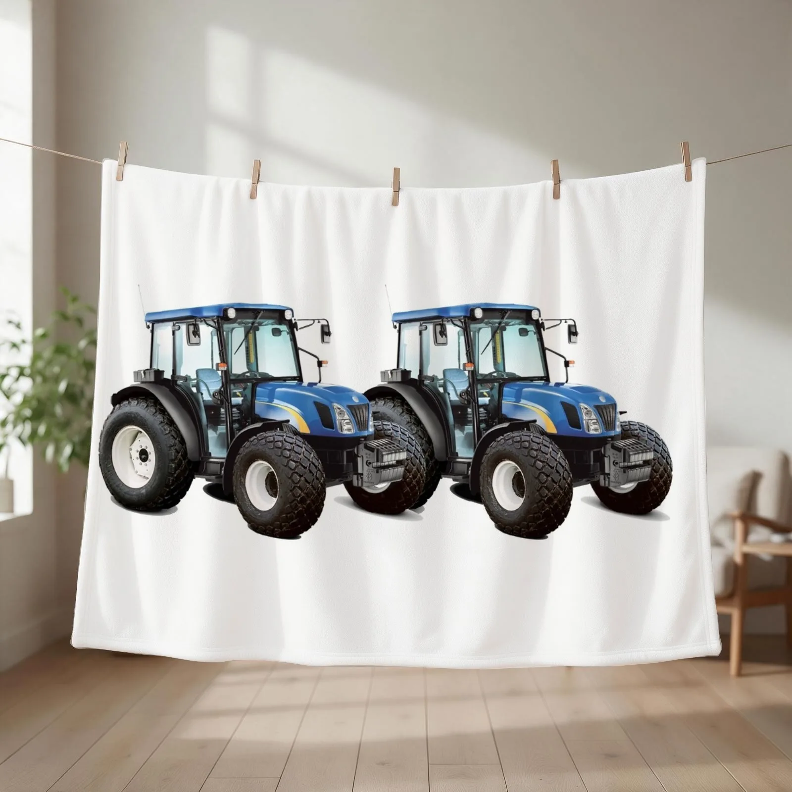 Modern Tractors Throw Blanket Hair Retros Flannels Winter beds Blankets