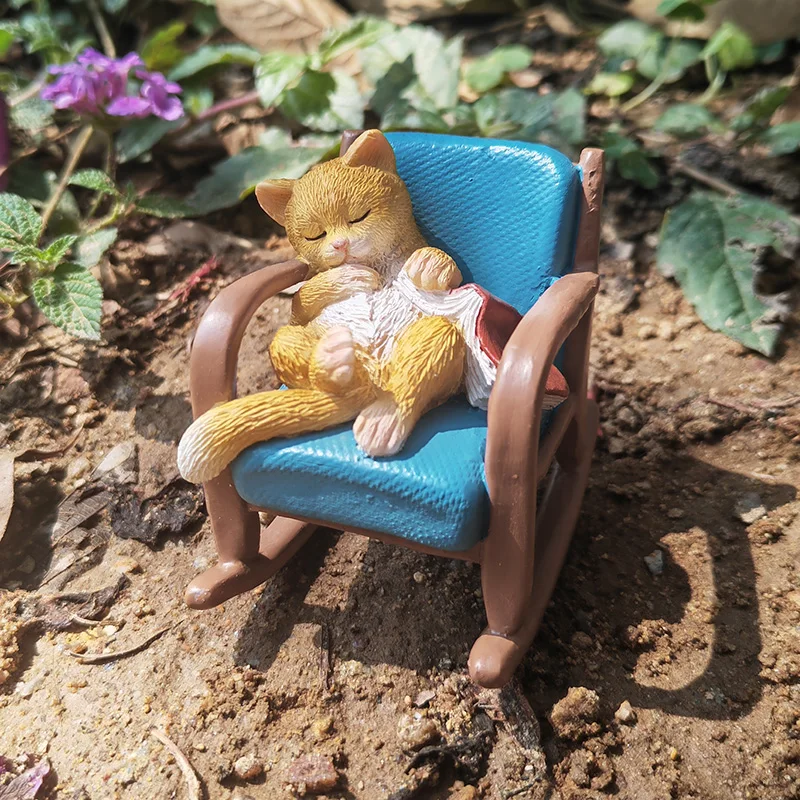 STLFZ17531A Nieuwigheid Geschenken Schattig Kat Beeldje Miniatuur Kleine Beelden Gebeeldhouwde Handgeschilderde Figuur voor Dierenliefhebbers en Kat Eigenaar