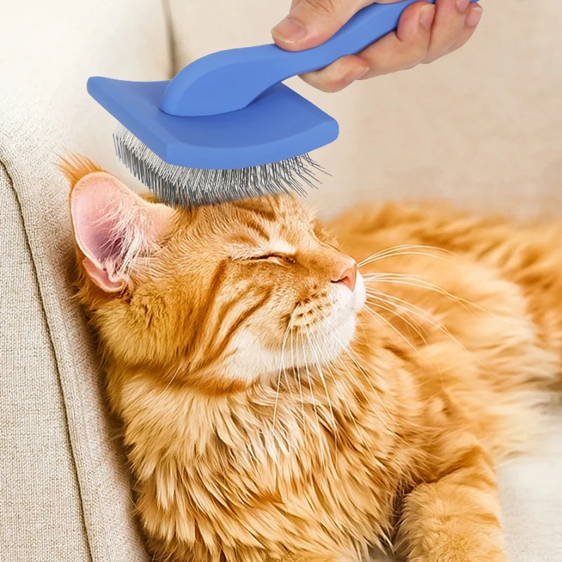 Pet Grooming Hair Remover Brush Manual Household Beauty Hairbrush Long Handle Professional Reusable Pet Grooming Supplies