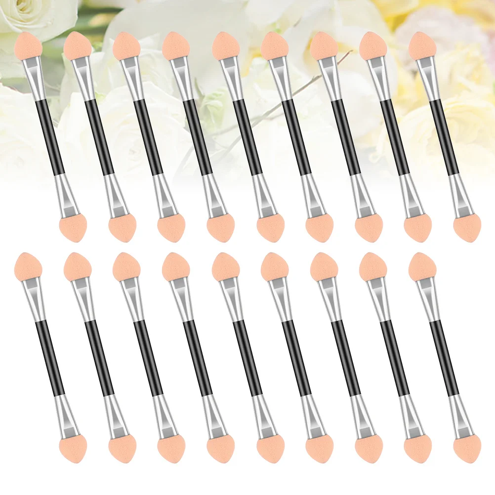 50 個のアイシャドウブラシキットソフトスポンジデュアルヘッドアプリケーターシャドウグリッターリップ眉アプリケーション軽量ポータブル