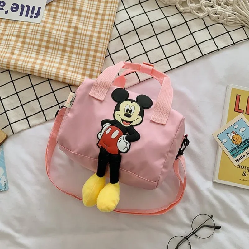 4 Style Disney Mickey Mouse Cartoon Girl Handbag Children Storage Bag Girls Cartoon Mickey Minnie Mouse Bowling Bag Shoulder Bag