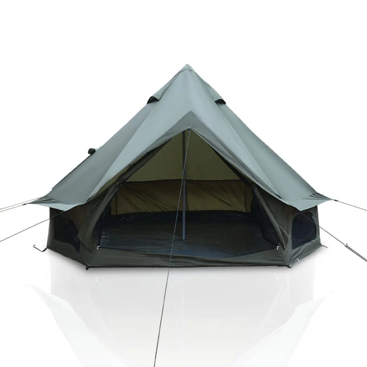 4 Season Bell Tent 9.8 FT, Green Waterproof Glamping Yurt Tent with Stove Jack, Fits 4 People Family Camping Tent for Outdoor Parties & Camping   WL