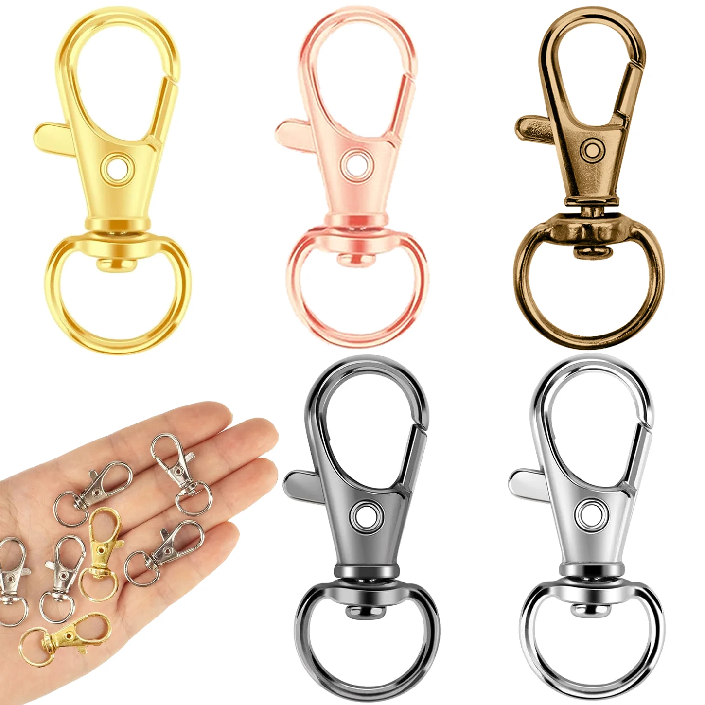 30Pcs Key Chain Clip Hooks Swivel Clasps Lanyard Snap Hook Lobster Claw Clasp for Keychain DIY Jewelry Crafts (32mm)