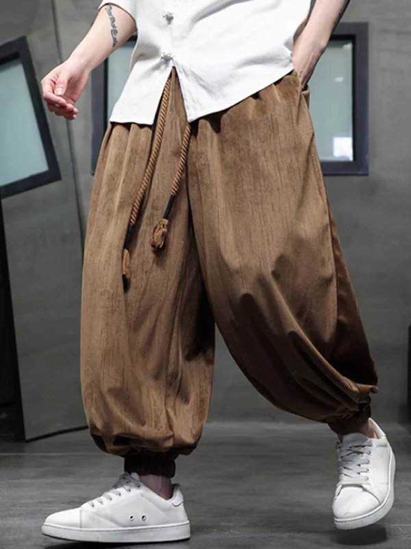 

Men's Lantern Pants Autumn Winter New Loose Large Size Casual Long Trousers Trendy Wide Leg Harem Pants Breathable Polyester ...