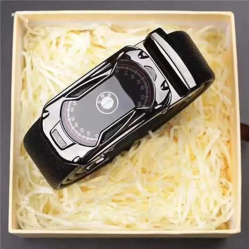 حزام سيارة BMW الفاخر للرجال من جلد البولي يوريثان بإبزيم دبوس BMW عالي الجودة من العلامة التجارية الشهيرة حزام الخصر للجينز مقاس كبير