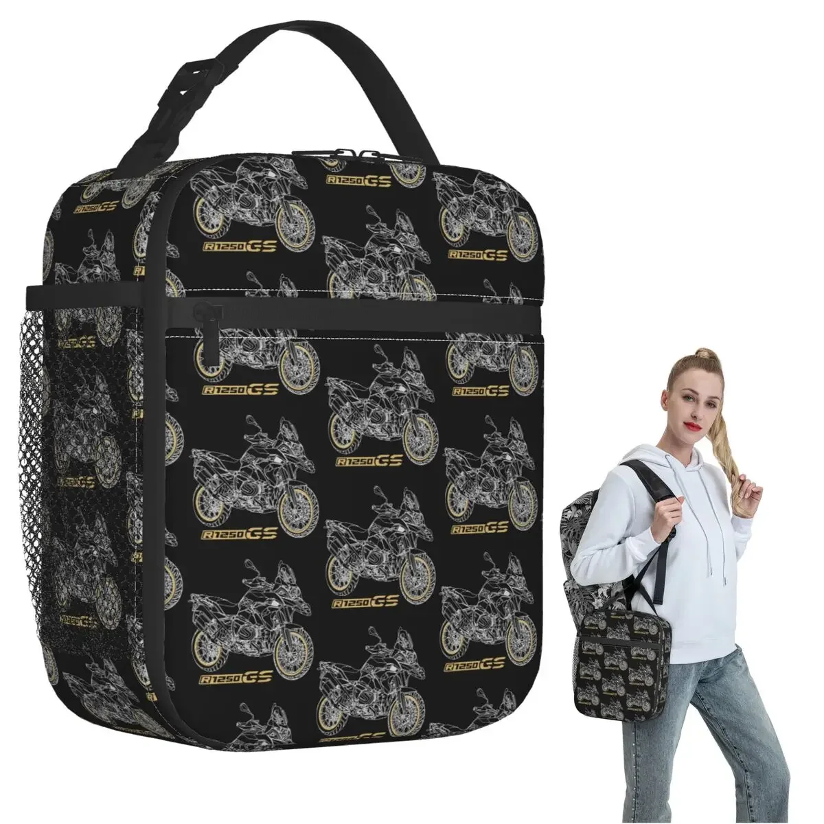 GS 1250 R 1250 Adventure Motorcycle Insulated Lunch Bag for Women Children Portable Food Boxes Thermal Lunch Box Tote