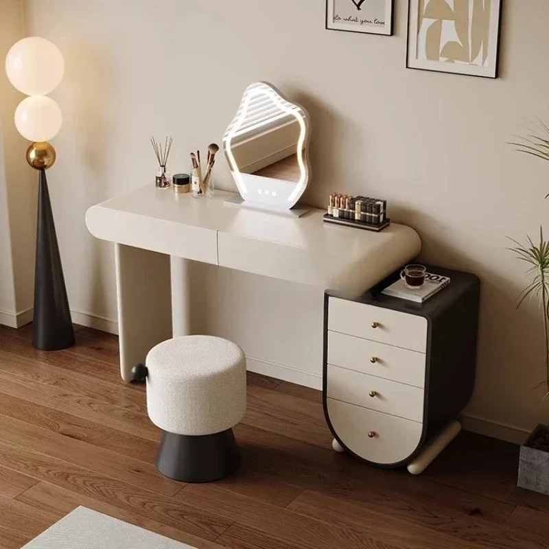 French cream style dresser chest integrated bedroom modern simple light luxury retractable makeup table