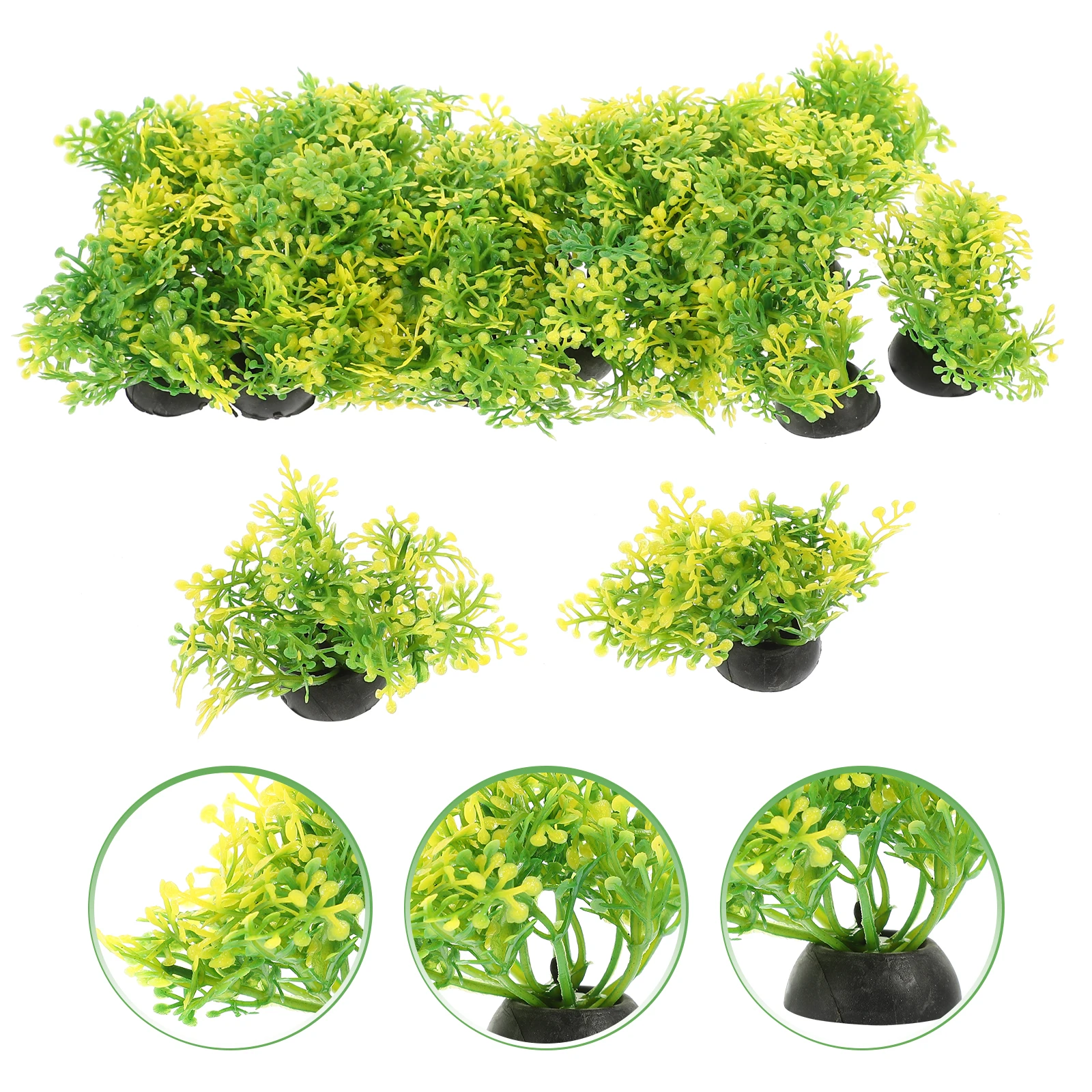 

20pcs Plastic Aquarium Plants Lifelike Green for Reptile Terrarium Fish Tank Decor Large Tall Betta Leaf nament Bowl