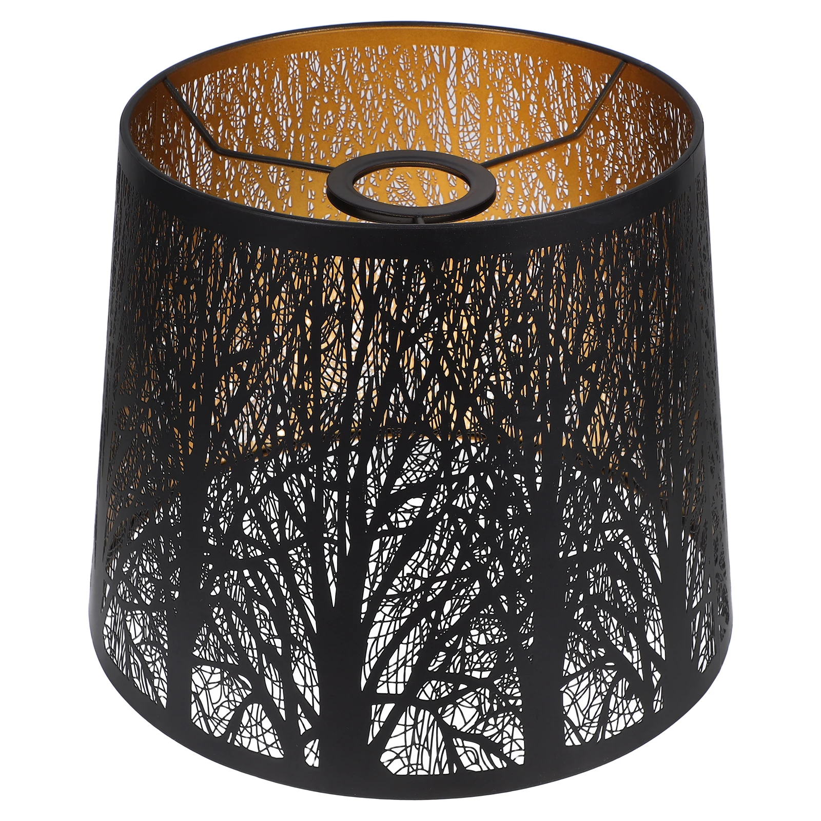 

Wrought Iron Hollow Lampshade Chandelier Light Cover Farmhouse Living Room Decor Carving Barrel Metal