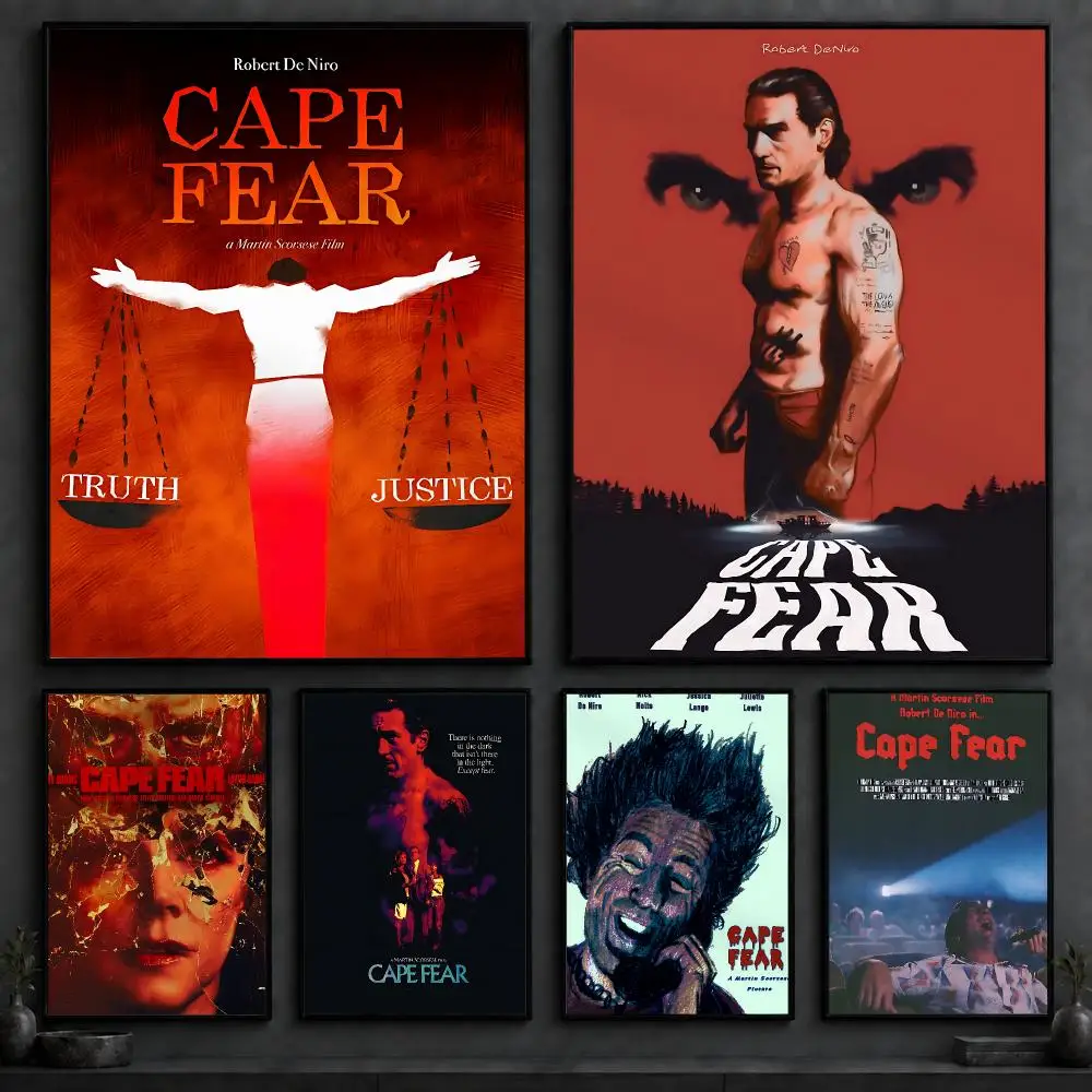 Movie C-Cape FearS Poster Art  Self-Adhesive No Glue Residue Wall Decor for Bedroom Living Room