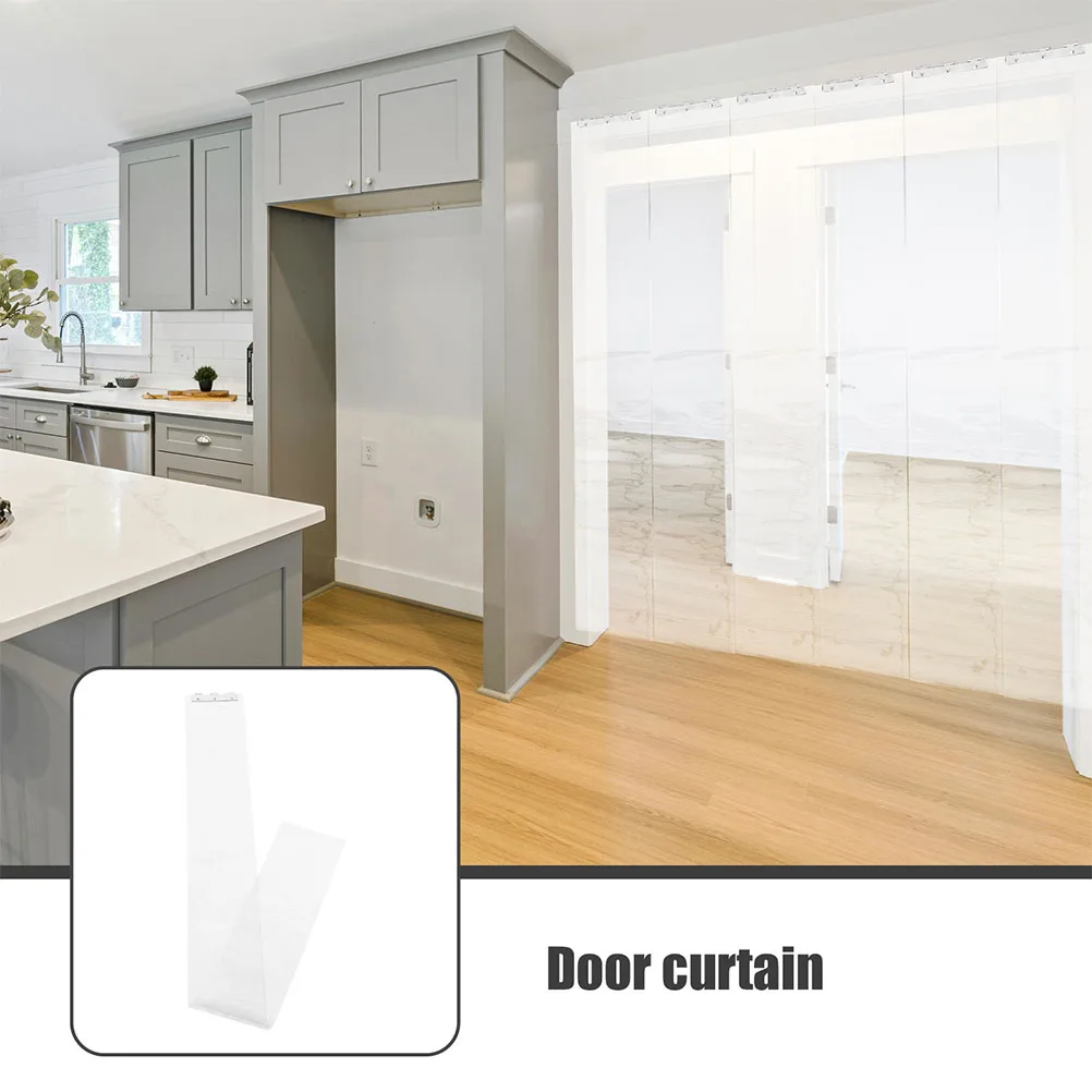 

Windproof Strip Curtain 1.9m Clear Transparent Supple Door Insulation Barrier Heat Transfer Debris Oil Fumes Protection Home