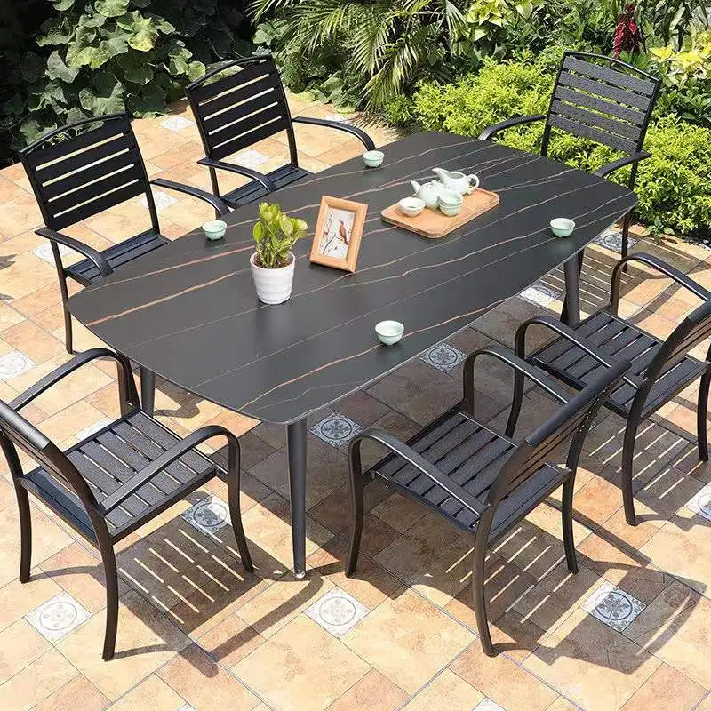 balcony Slate table top furniture Plastic wood folding picnic garden chair outdoor table