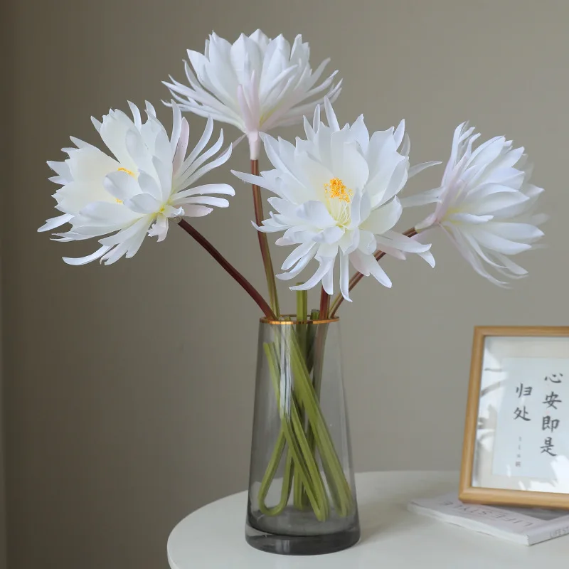 1PC Artificial Epiphyllum Fake White Flowers for Home Desktop Flower Decoration Party Festival Wedding Decoration 75cm