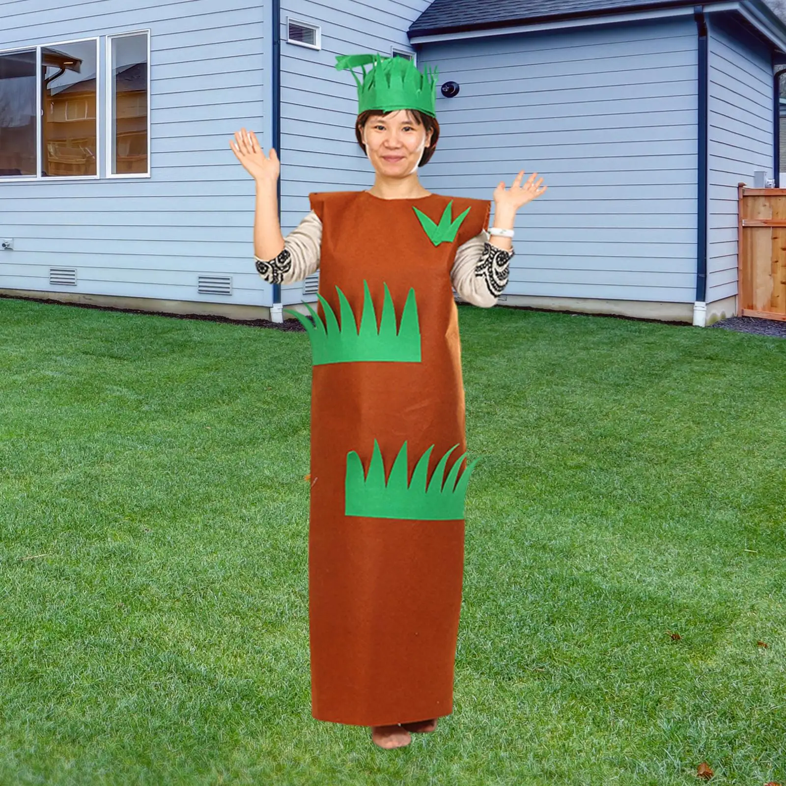 زي شجرة العشب التنكري لحفلات الكرنفالات ذات الطابع البيئي والعطلات بطول 124 سم للبالغين #6