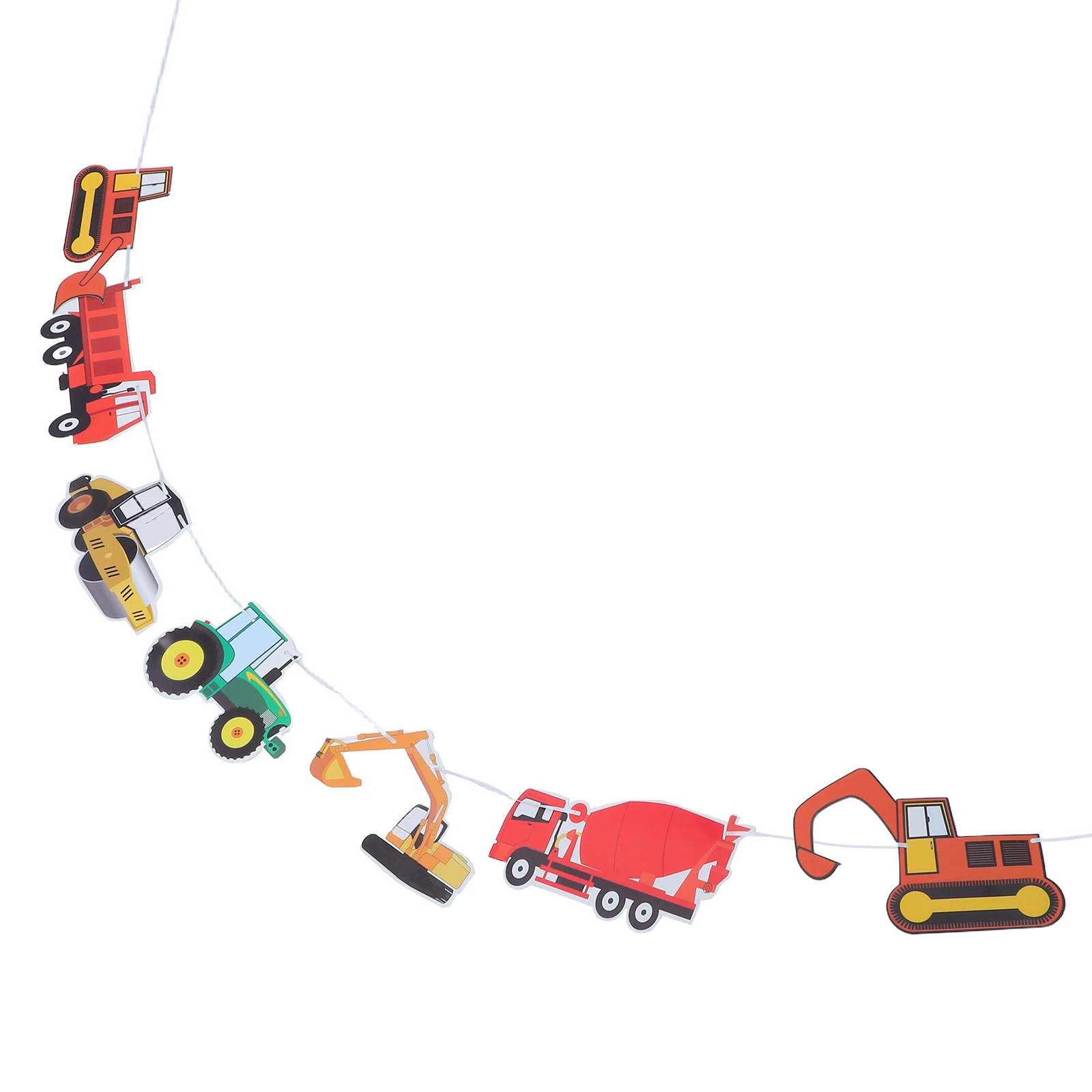 Bagger-Transportfahrzeug, Geburtstagsbanner, LKW, Partyzubehör, Girlande, Papier, Dekoration, wiederverwendbar, schick für Kinder – Detail 3