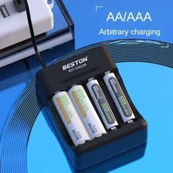 1.2V 2/4/8 Slots AA AAA Ni-MH Rechargeable Batteries Charging Smart USB Battery Charger with Indicator Light Electric Chargers