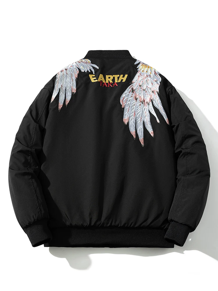 

Американская уличная одежда: вышитая бейсбольная куртка из хлопка свободного кроя в стиле хип-хоп для мужчин и пар, осень-зима...