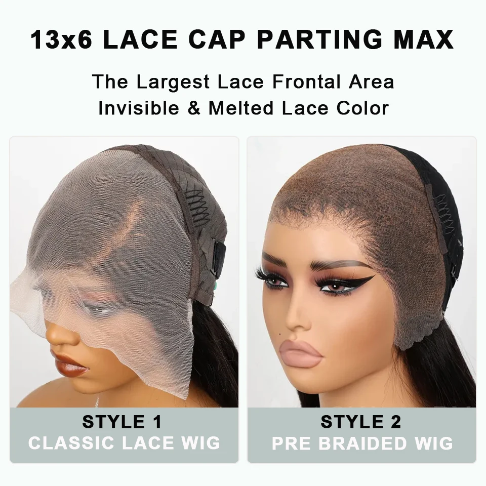 Wig gelombang dalam pra-kepang 13x 4/13x6 wig renda depan rambut manusia siap dipakai sebelum semuanya selesai wig renda Frontal HD tak terlihat