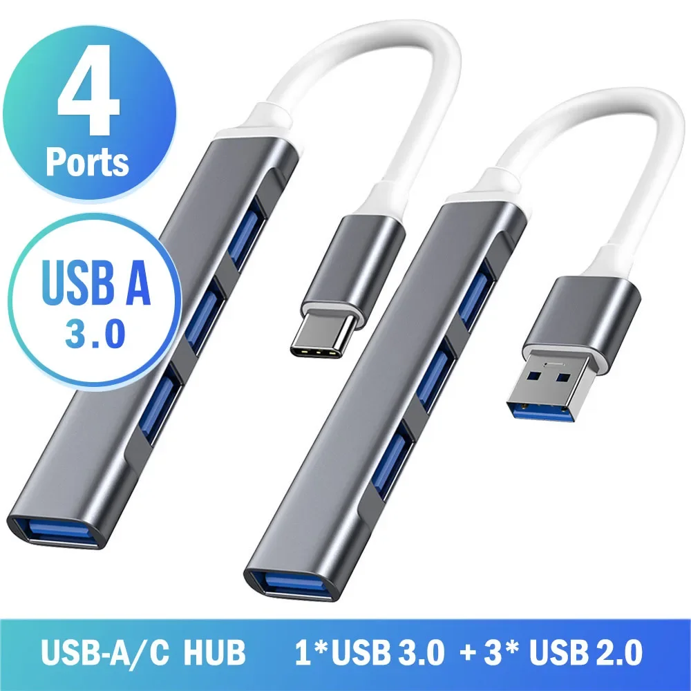 

USB 3.0 Hub USB Hub Dock Type C 3.1 4 Port Multi Splitter Adapter OTG For Xiaomi Huawei Lenovo Macbook Pro USB 3.0 2.0 Ports