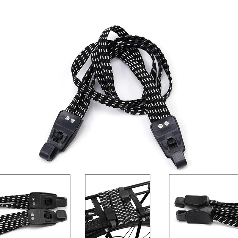 Bicycle Luggage Rope Elastic Carrier Rack Straps Elastic Rubber Belt Buckle Rope Belt With Hook Mountain Bike Bag Accessories