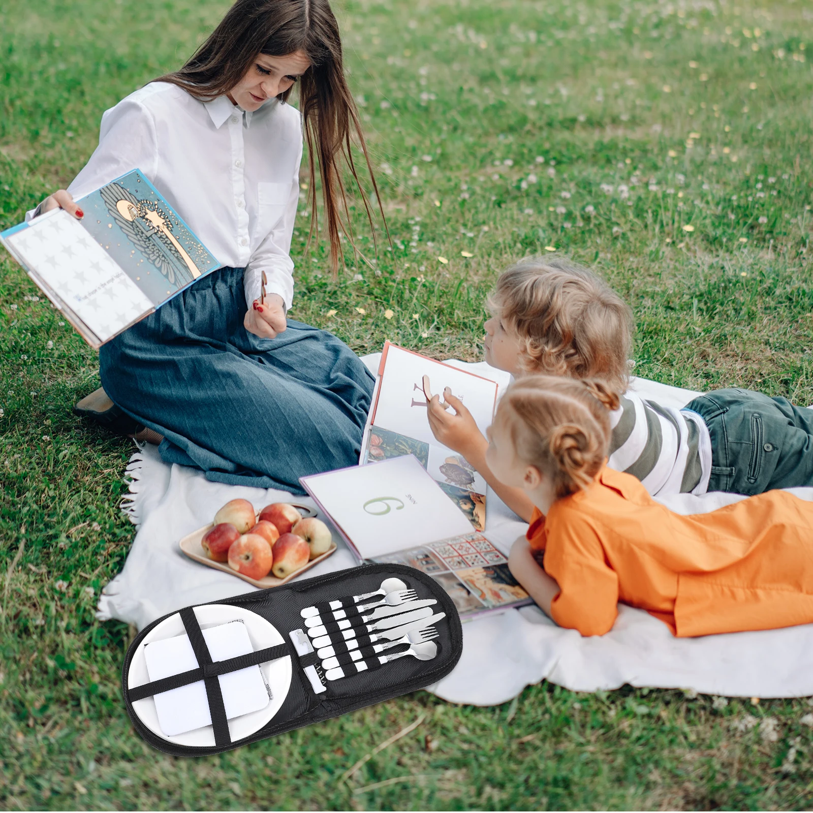 

Portable Outdoor Camping Cutlery Set Practical Picnic Supplies Utensils Tableware Compact Size Travel Dining Kit Stainless Steel