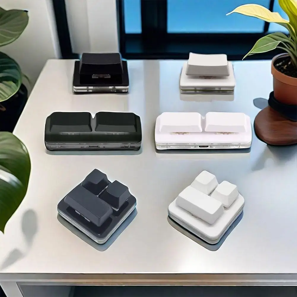 1/2/3 Key Custom Keyboard Recordable Silent Dustproof Mechanical Custom Shortcut Mini Keys Copy And Paste Portable Keyboard J3G0