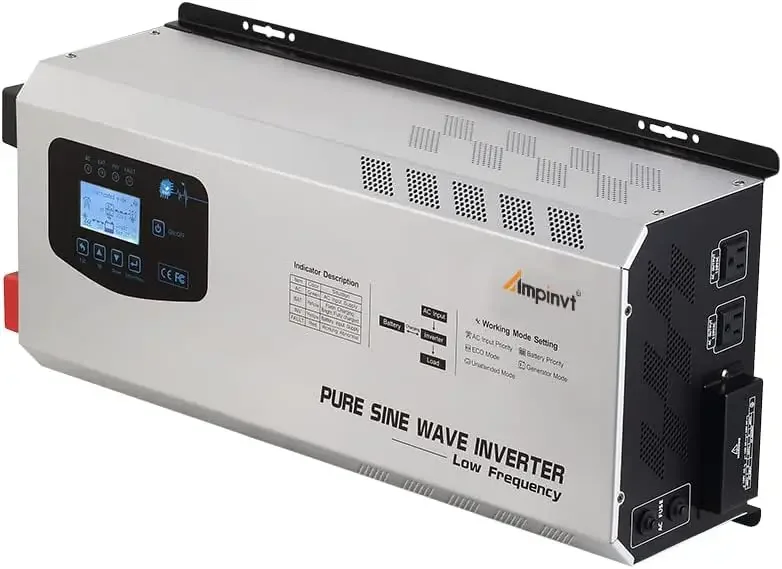 Ampinvt 6000W Peak 18000W Pure Sine Wave Inverter, 24VDC To 120V 240V Split Phase Output, with Ac Battery Charger, Low Frequency Off Grid Power System Sealed Gel Agm Flooded Lithium Battery