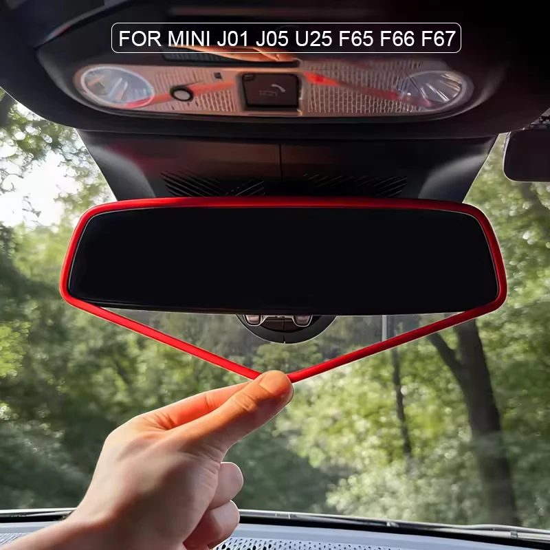 For Mini Cooper S E J01 J05 Aceman F65 F66 F67 U25 Countryman Car Central Control Rearview Mirror Silicone Protective Cover Trim
