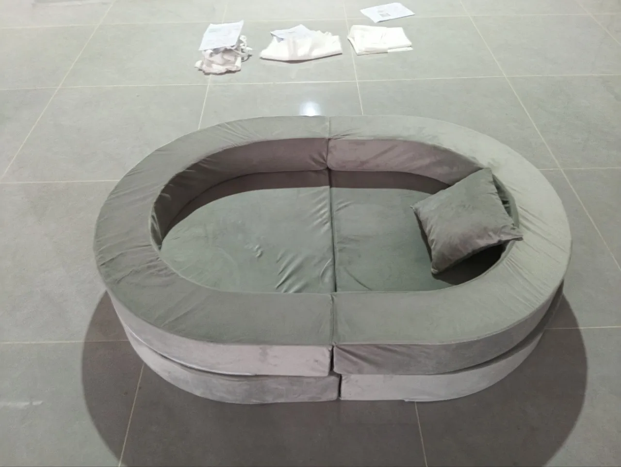 Crystal flannel foldable multi-purpose sofa human pet bed sponge compressed pillow strong support