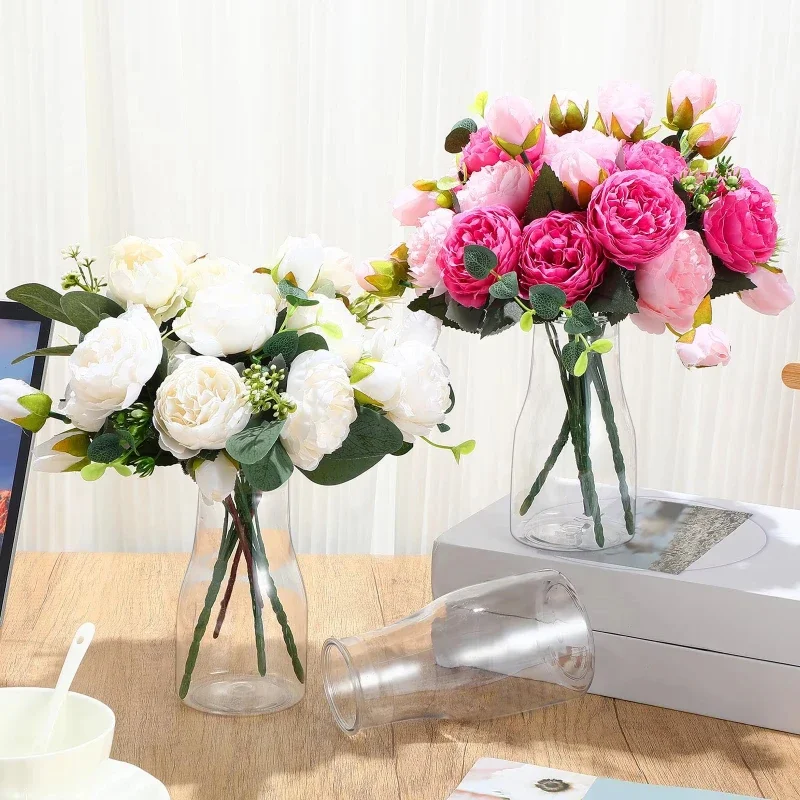 Picture: New Arrival 6/8pcs Transparent High Quality Plastic Vase For Table Decoration Wedding Home Dinner Party Suitable
