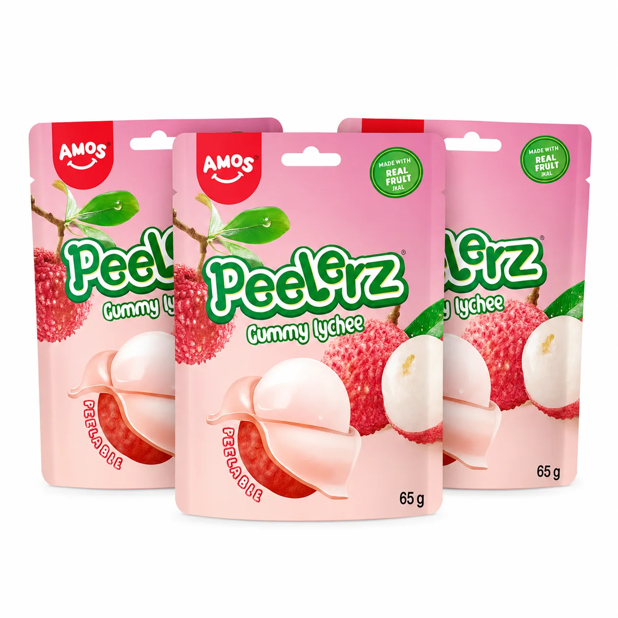 Amos Peelerz Gummy Lychee 65 Grs- PACK 3 UDS - QUMIR