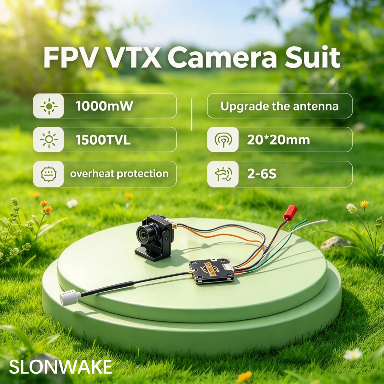 Over 3km fpv suit 5.8G 48CH 1000mW adjustable Wireless AV Transmitter and Starlight CMOS 1500TVL FPV Camera for RC Racing Drone