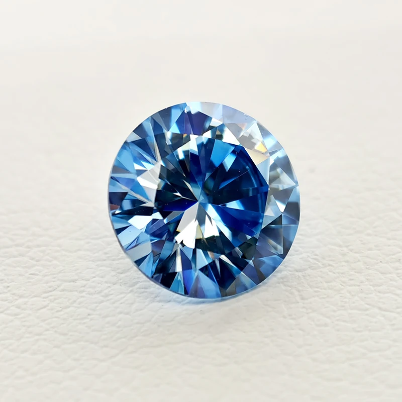 Klein Blue Round cut/Plum Blossom 5.0mm-8.0mm Moissanite Loose Stone GRA Certified Pass Diamond Tester for Jewelry Making