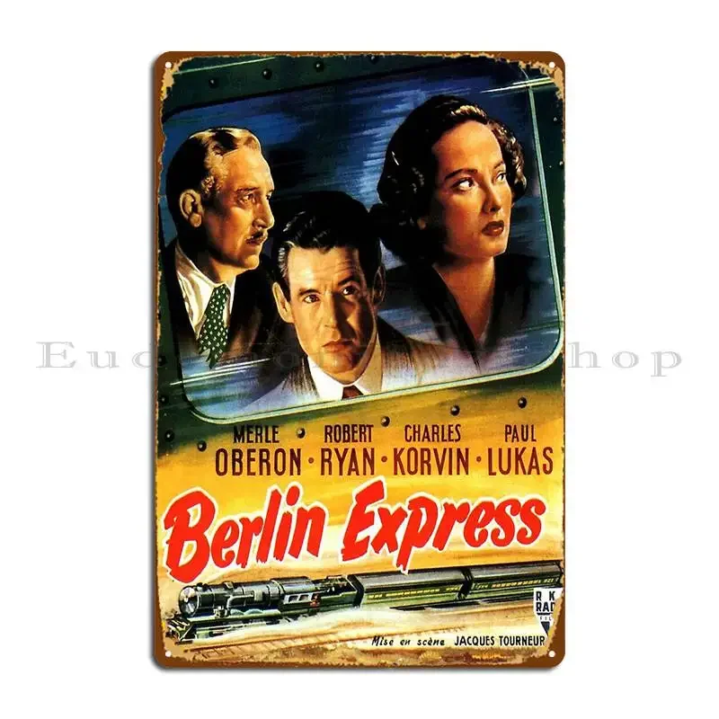 Berlin Express Metal Signs Decoration Iron Cinema Decoration Wall Custom Tin Sign Poster