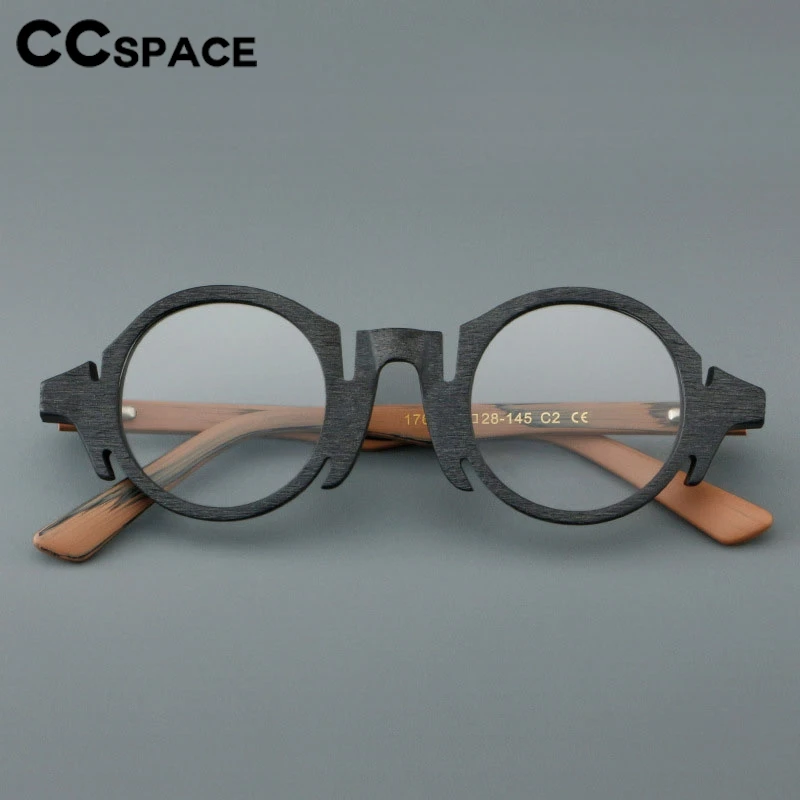 

Ретро круглая оправа для очков для мужчин, ацетатная оправа, мужские высококачественные очки с древесным зерном, брендовая оправа для очков, очки по рецепту