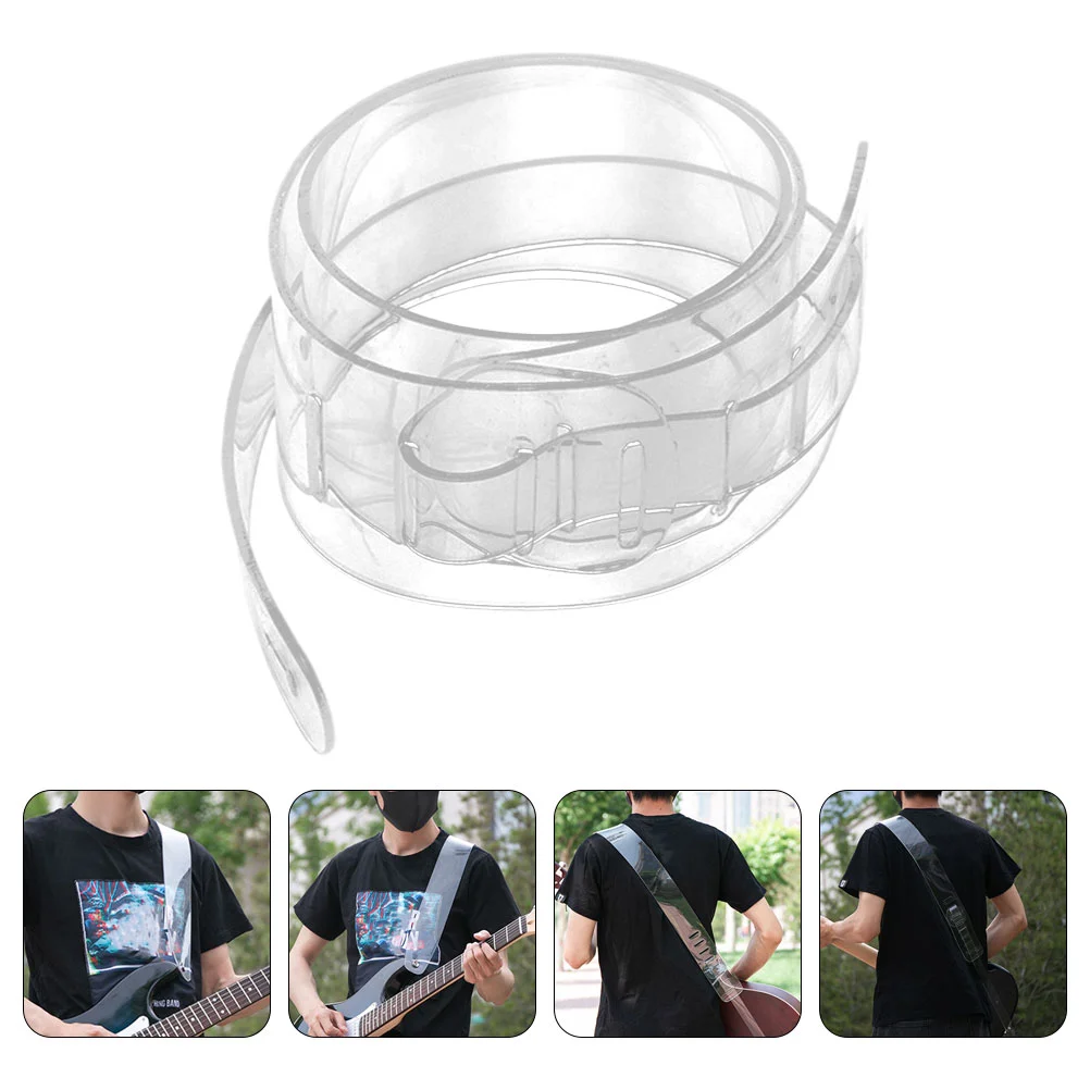 

Electric Guitar Strap Transparent Bass Belt Acoustic Guitars White PC Film Shoulder