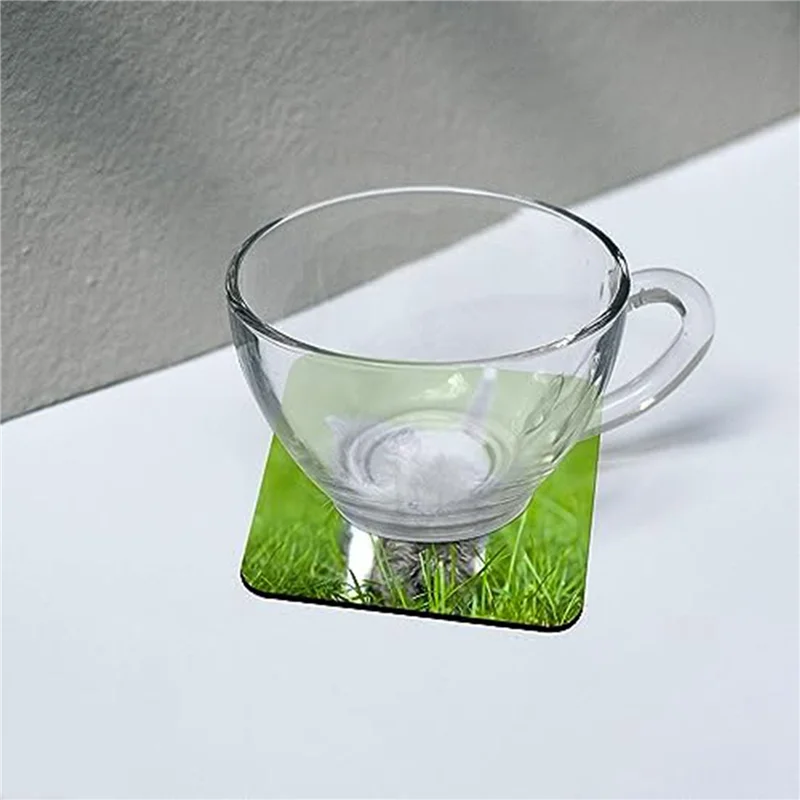 ABGE-40 PCS Sublimation Coasters Blank MDF Cork Backed Heat Transfer Coasters For DIY Painting Art Crafts, 3.9 X 3.9 Inches